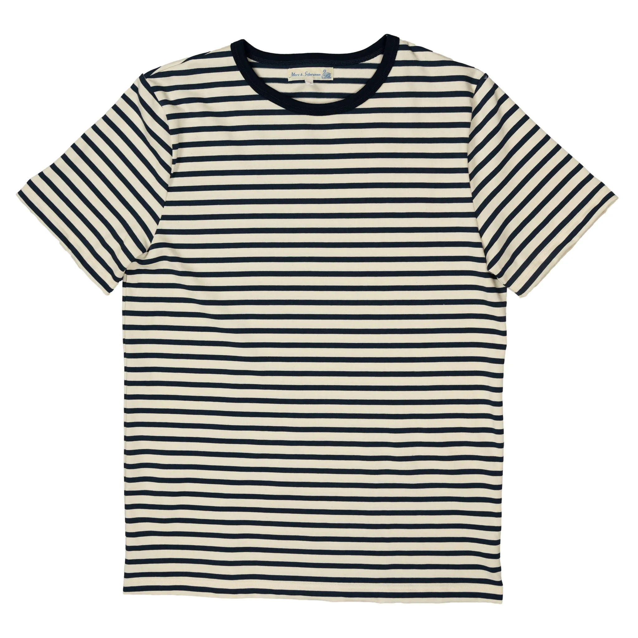 2M15 Crewneck Tee Striped Short Sleeve - Nature/Ink