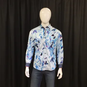 Au Noir TOLEMAN Mens L/S Dress Shirt Light Blue/Purple