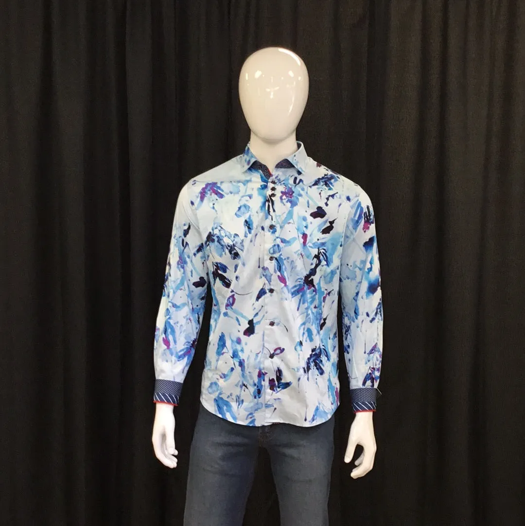 Au Noir TOLEMAN Mens L/S Dress Shirt Light Blue/Purple