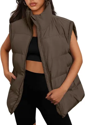 AUTOMET Womens Puffer Vests Fall Fashion Jackets Puffy Outfits 2025 Trendy Sleeveless Coats Outerwear Winter Clothes