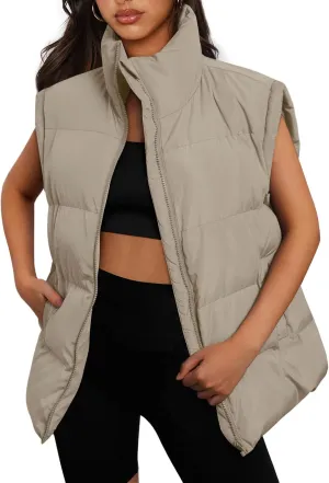 AUTOMET Womens Puffer Vests Fall Fashion Jackets Puffy Outfits 2025 Trendy Sleeveless Coats Outerwear Winter Clothes