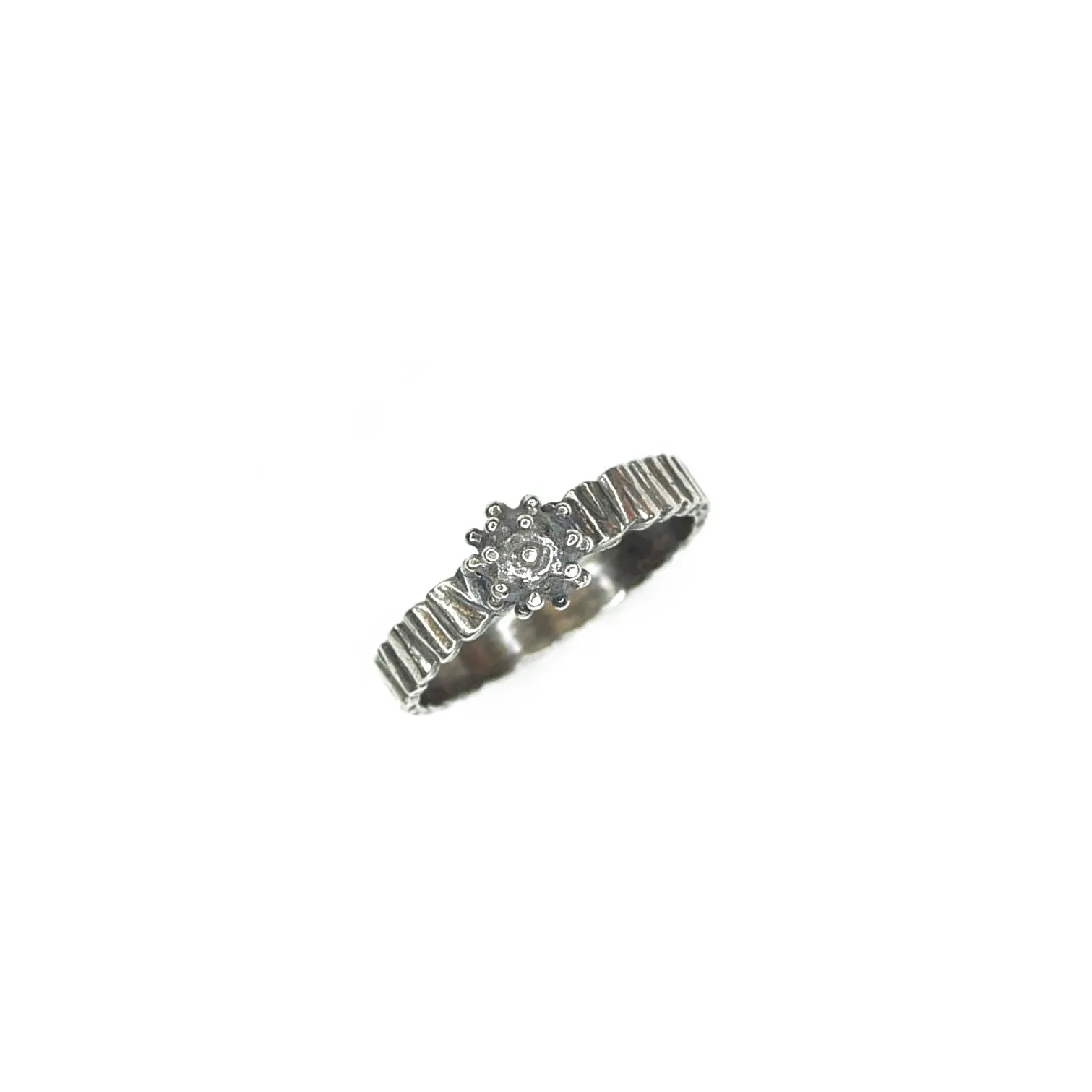 Bead of Protection - Oxidized Sterling Ring
