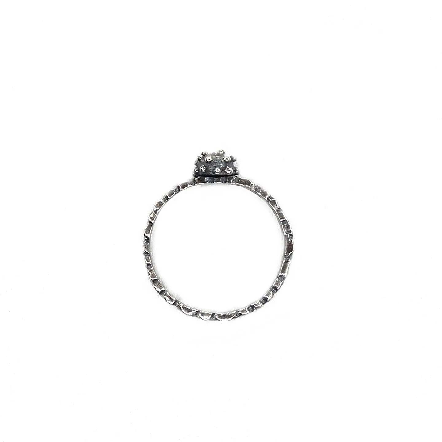 Bead of Protection - Oxidized Sterling Ring