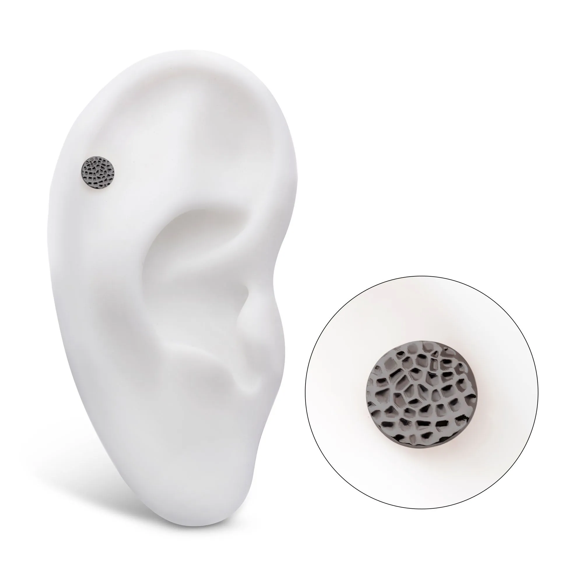 Black PVD Titanium Threadless Hammered Disk Top