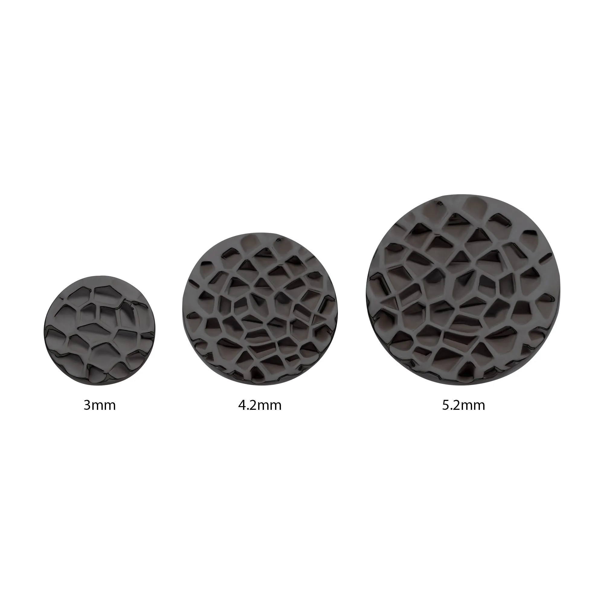 Black PVD Titanium Threadless Hammered Disk Top