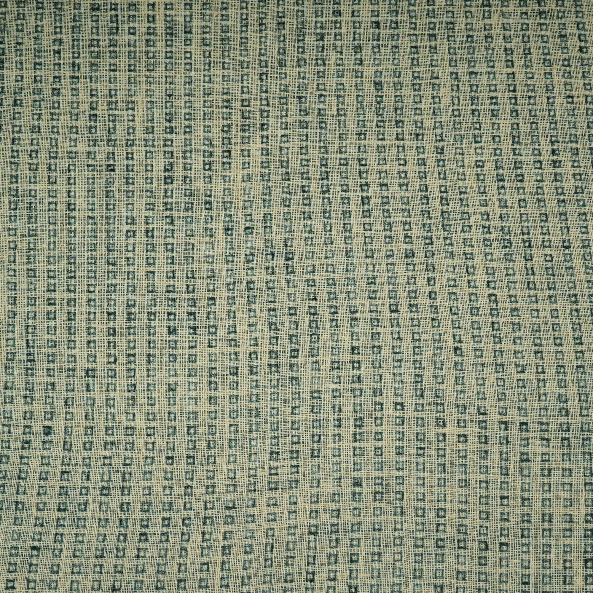 Blue & Grey Cotton Linen Handloom Fabric RS-24356