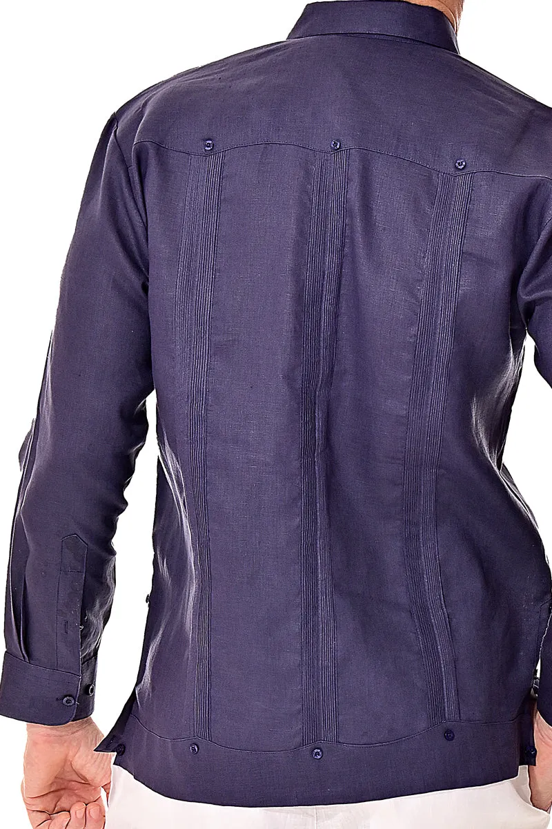 Bohio 100% Linen Traditional Guayabera Shirt for Men's 4 Pocket L/S in (7) Colors -MLS501