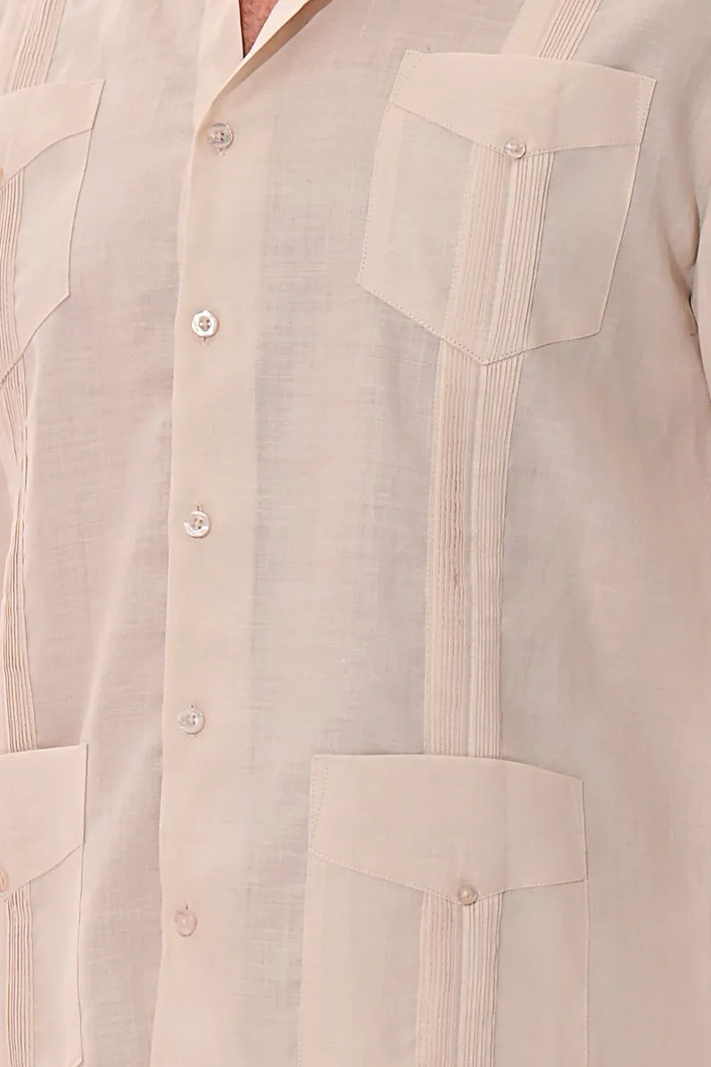 Bohio 100% Linen Traditional Guayabera Shirt for Men's 4 Pocket L/S in (7) Colors -MLS501