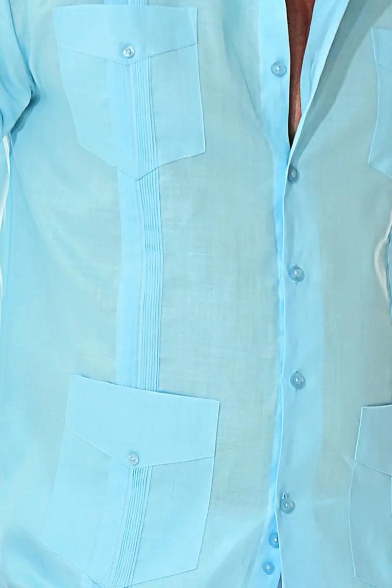 Bohio 100% Linen Traditional Guayabera Shirt for Men's 4 Pocket L/S in (7) Colors -MLS501