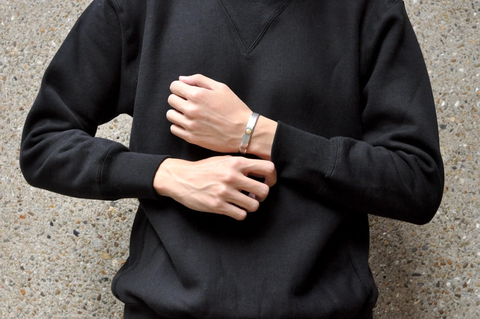 BONCOURA Heavyweight "Indigo Stained" Loopwheeled Sweatshirt (Black)