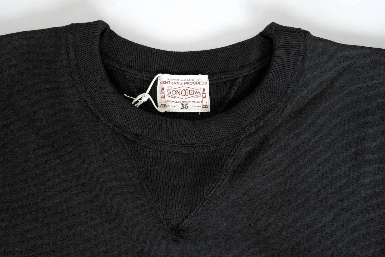 BONCOURA Heavyweight "Indigo Stained" Loopwheeled Sweatshirt (Black)