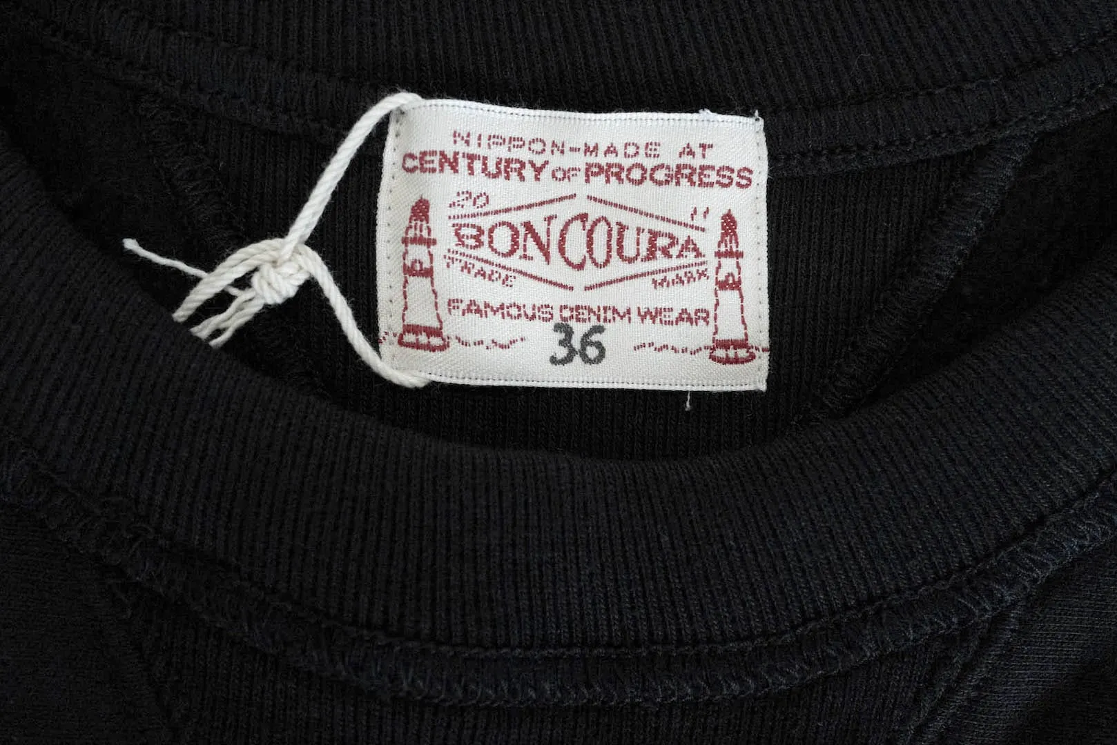 BONCOURA Heavyweight "Indigo Stained" Loopwheeled Sweatshirt (Black)