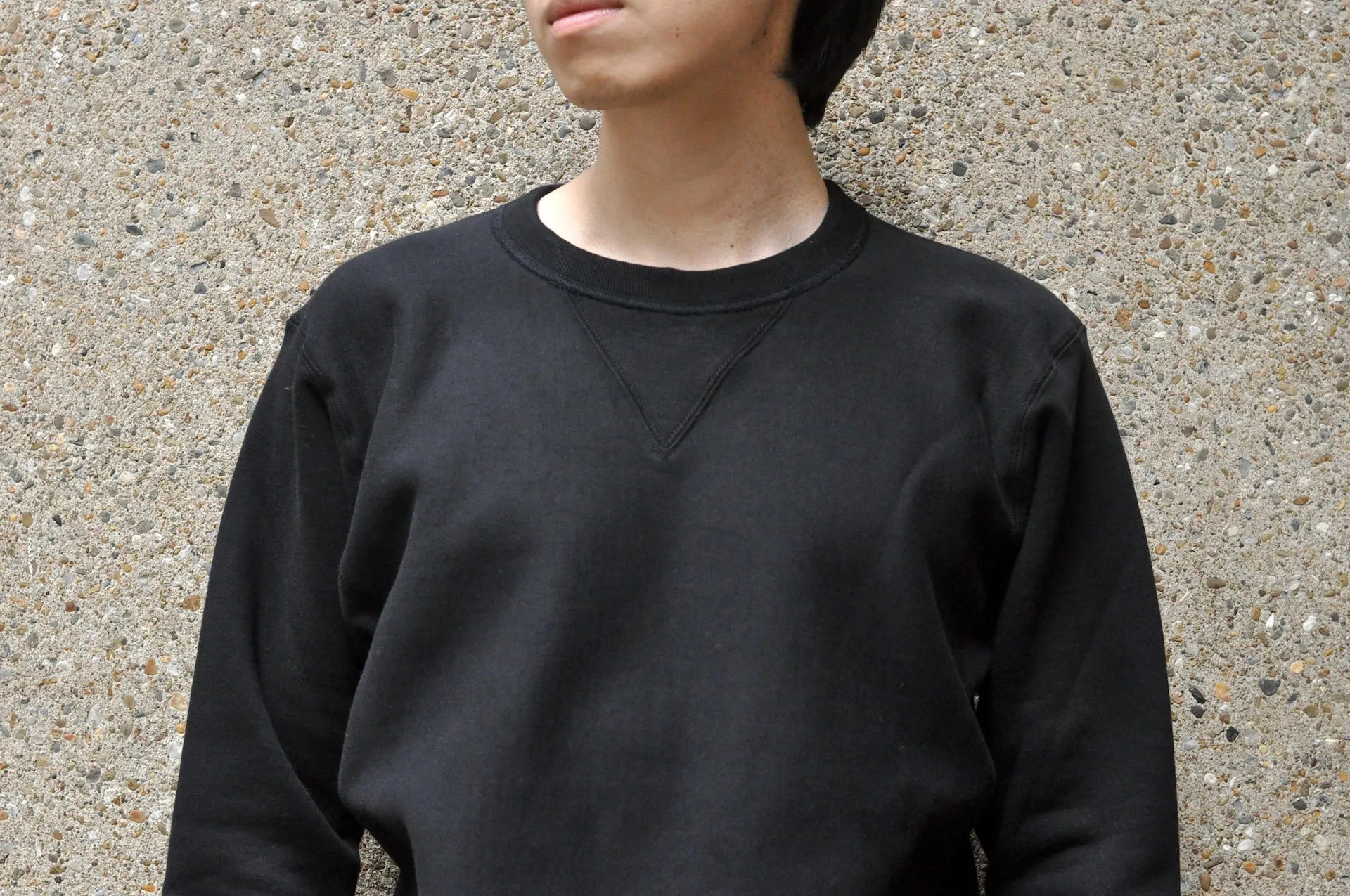 BONCOURA Heavyweight "Indigo Stained" Loopwheeled Sweatshirt (Black)
