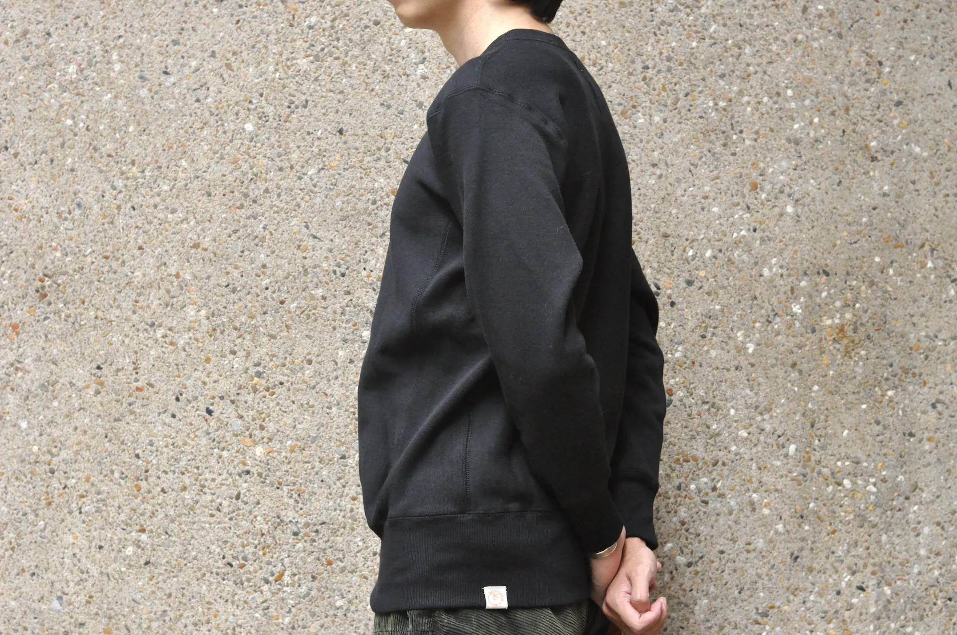 BONCOURA Heavyweight "Indigo Stained" Loopwheeled Sweatshirt (Black)