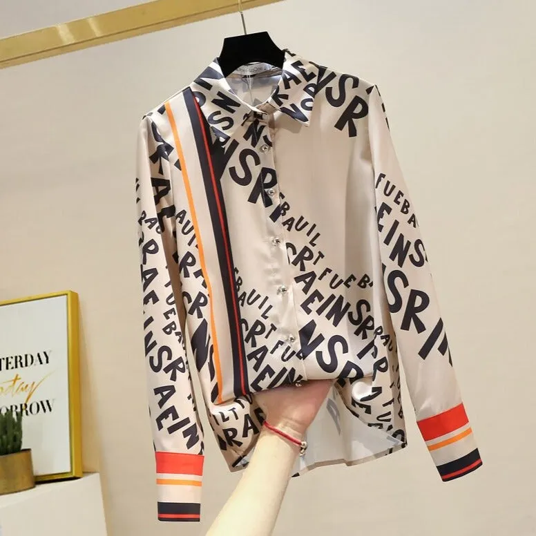 Brooke Color Block Satin Shirt