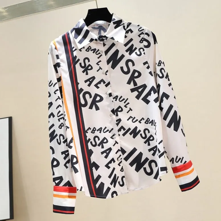 Brooke Color Block Satin Shirt