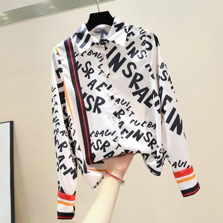 Brooke Color Block Satin Shirt