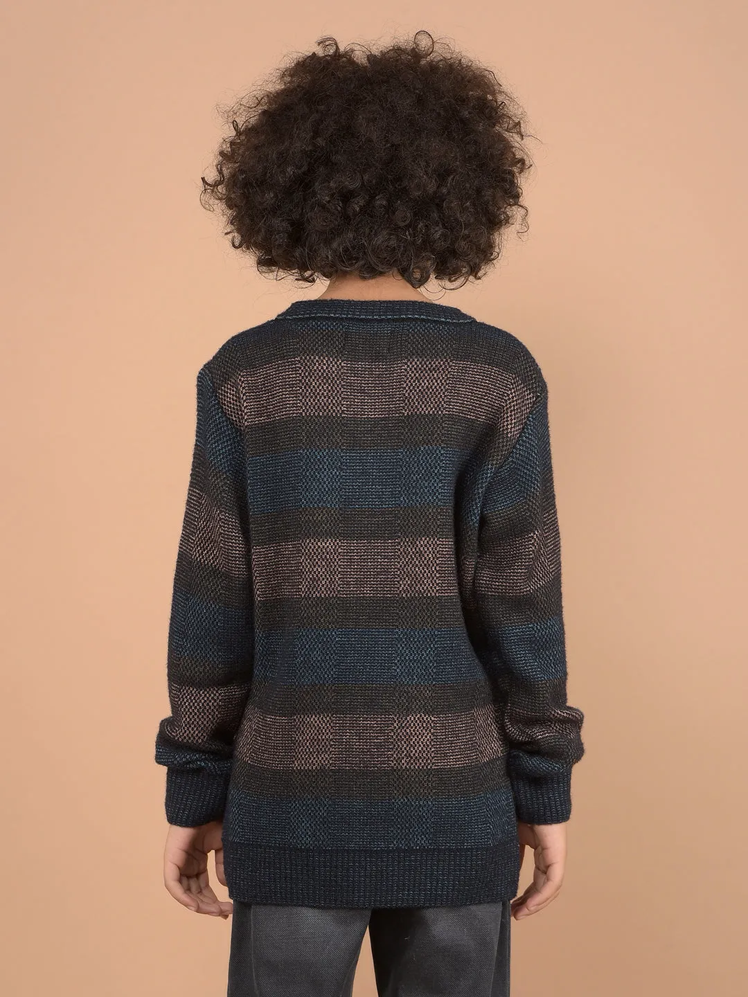 Brown Horizontal Striped Sweater