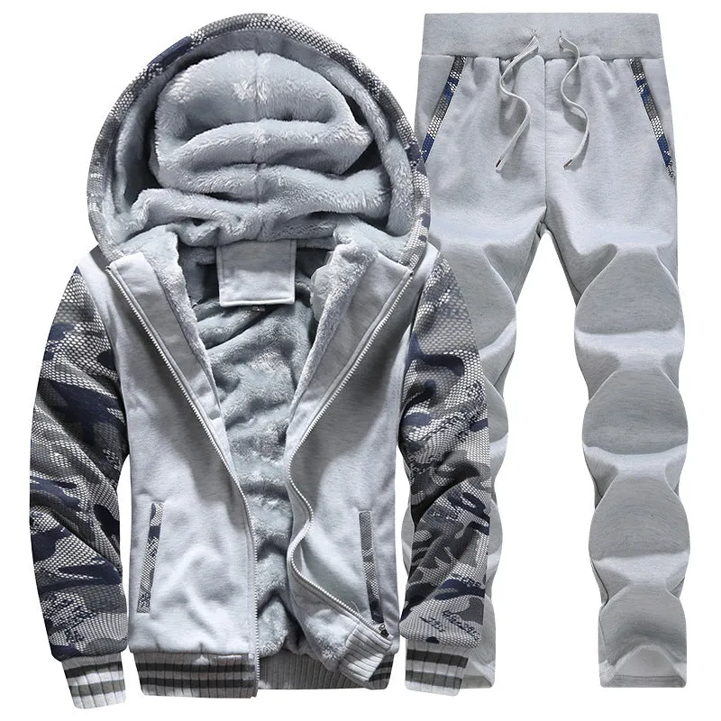 Camouflage Men Hoodies Jacket Pants Tracksuit