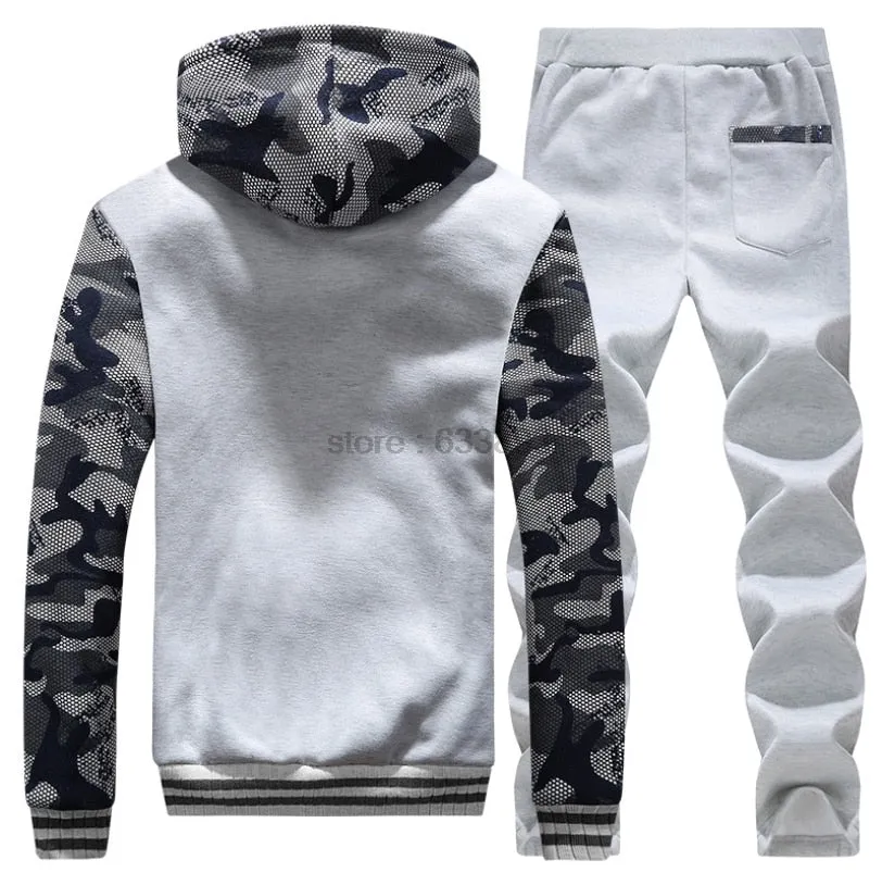 Camouflage Men Hoodies Jacket Pants Tracksuit