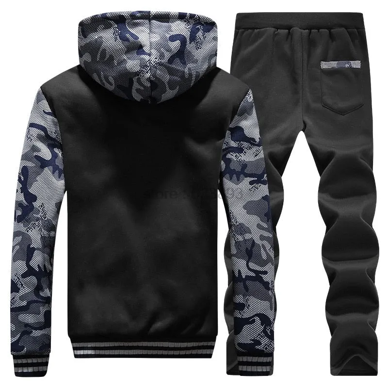 Camouflage Men Hoodies Jacket Pants Tracksuit