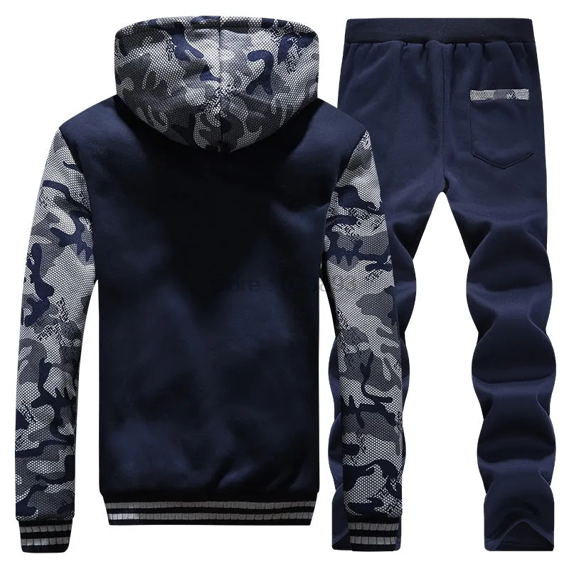 Camouflage Men Hoodies Jacket Pants Tracksuit