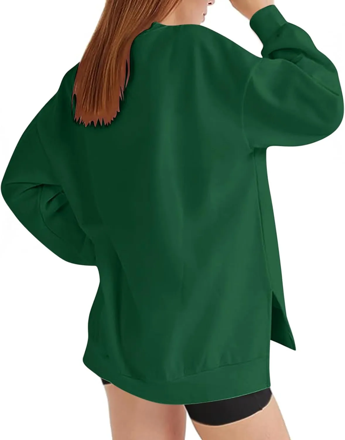 Ceboyel Women Crew Neck Oversized Sweatshirt Long Sleeve Causal Shirts Tops Solid Color Fall Sweater Trendy Y2K Clothes 2023