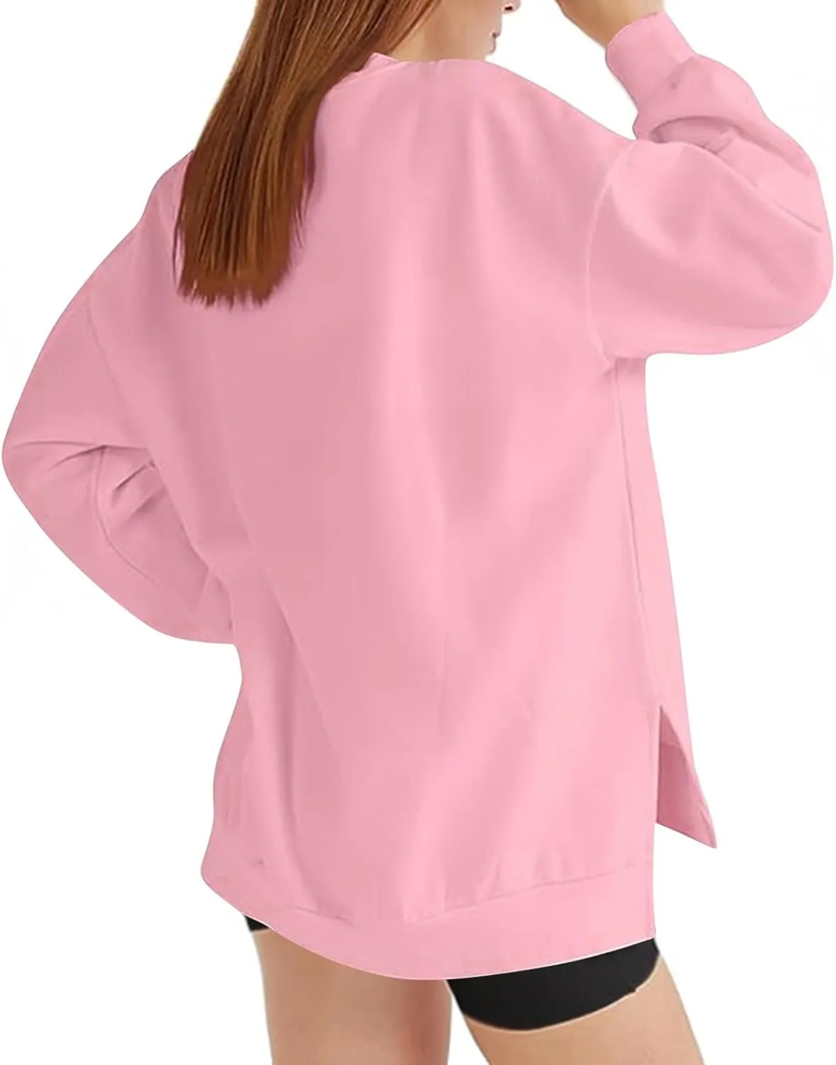 Ceboyel Women Crew Neck Oversized Sweatshirt Long Sleeve Causal Shirts Tops Solid Color Fall Sweater Trendy Y2K Clothes 2023