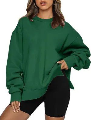 Ceboyel Women Crew Neck Oversized Sweatshirt Long Sleeve Causal Shirts Tops Solid Color Fall Sweater Trendy Y2K Clothes 2023