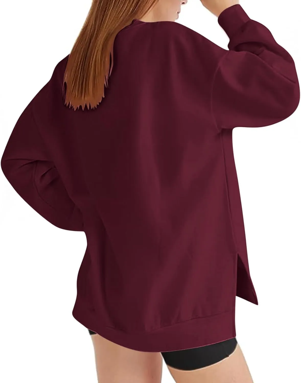 Ceboyel Women Crew Neck Oversized Sweatshirt Long Sleeve Causal Shirts Tops Solid Color Fall Sweater Trendy Y2K Clothes 2023