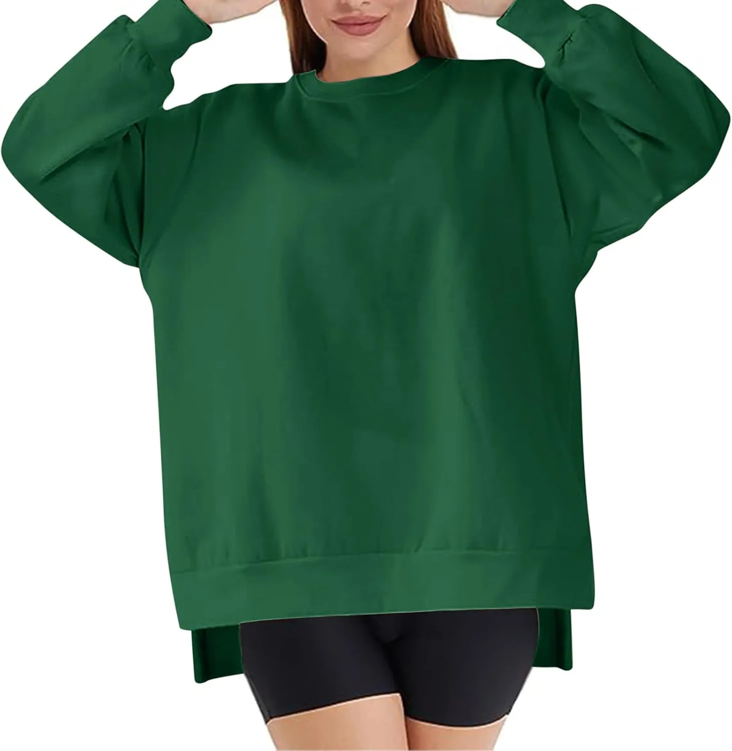 Ceboyel Women Crew Neck Oversized Sweatshirt Long Sleeve Causal Shirts Tops Solid Color Fall Sweater Trendy Y2K Clothes 2023