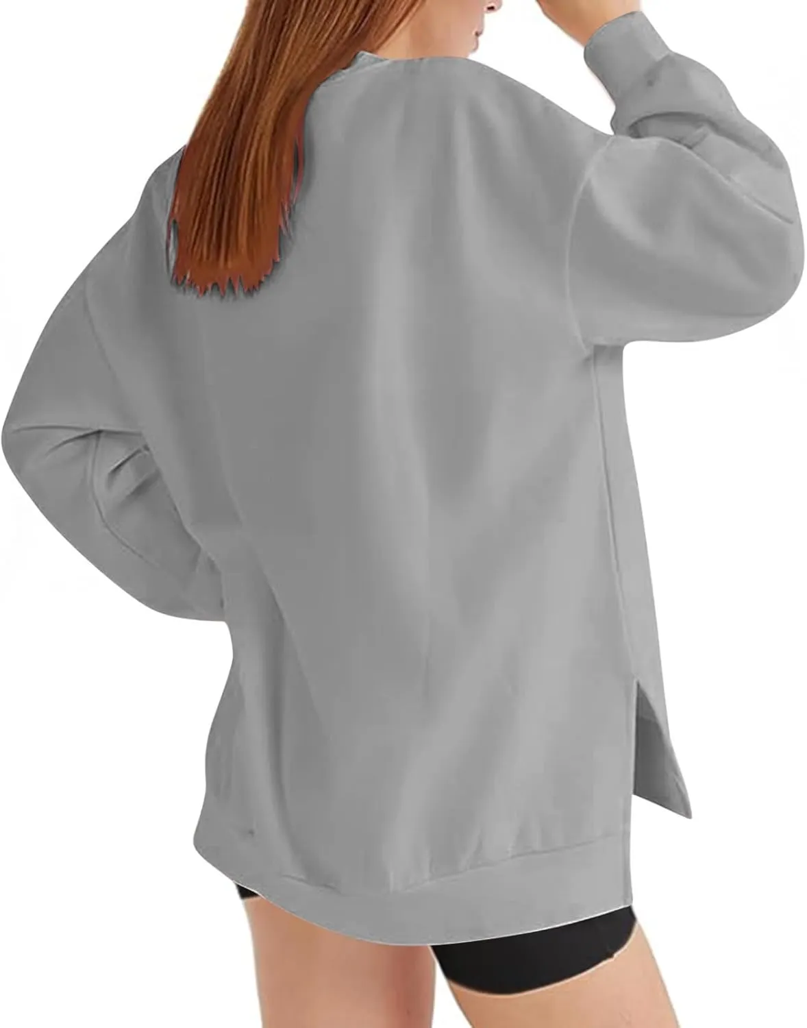 Ceboyel Women Crew Neck Oversized Sweatshirt Long Sleeve Causal Shirts Tops Solid Color Fall Sweater Trendy Y2K Clothes 2023