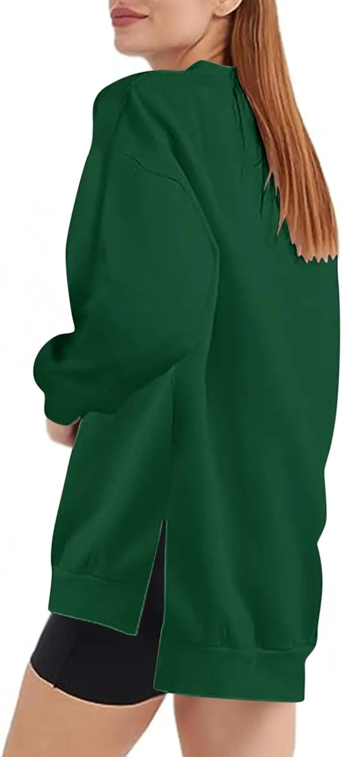 Ceboyel Women Crew Neck Oversized Sweatshirt Long Sleeve Causal Shirts Tops Solid Color Fall Sweater Trendy Y2K Clothes 2023