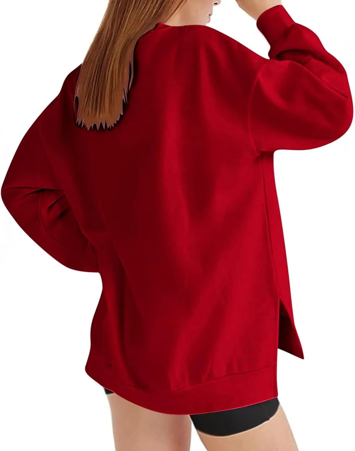Ceboyel Women Crew Neck Oversized Sweatshirt Long Sleeve Causal Shirts Tops Solid Color Fall Sweater Trendy Y2K Clothes 2023