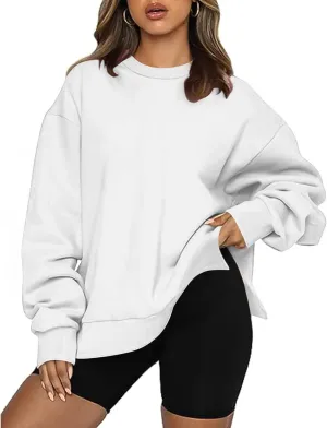 Ceboyel Women Crew Neck Oversized Sweatshirt Long Sleeve Causal Shirts Tops Solid Color Fall Sweater Trendy Y2K Clothes 2023