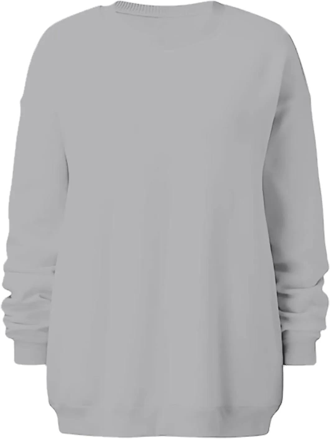 Ceboyel Womens Solid Color Crewneck Sweatshirt Oversized Comfort Pullover Sweater Trendy Fall Tops 2023 Fashion Outfits