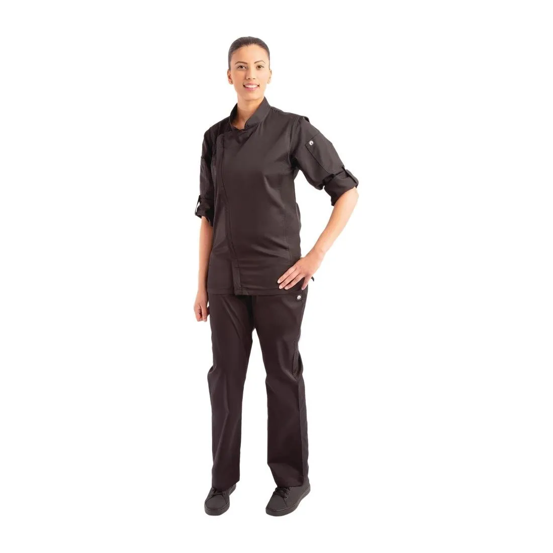 Chef Works Unisex Hartford Lightweight Chef Jacket Black Size M - BB083-M