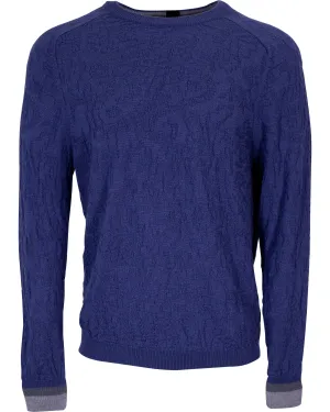COLIN JACQUARD MERINO PAISLEY SWEATER IN SKIPPER