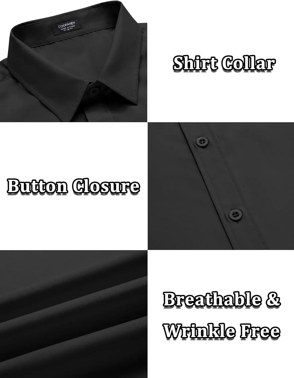 COOFANDY Men's Casual Dress Shirts Short Sleeve Wrinkle Free Casual Button Down Shirts