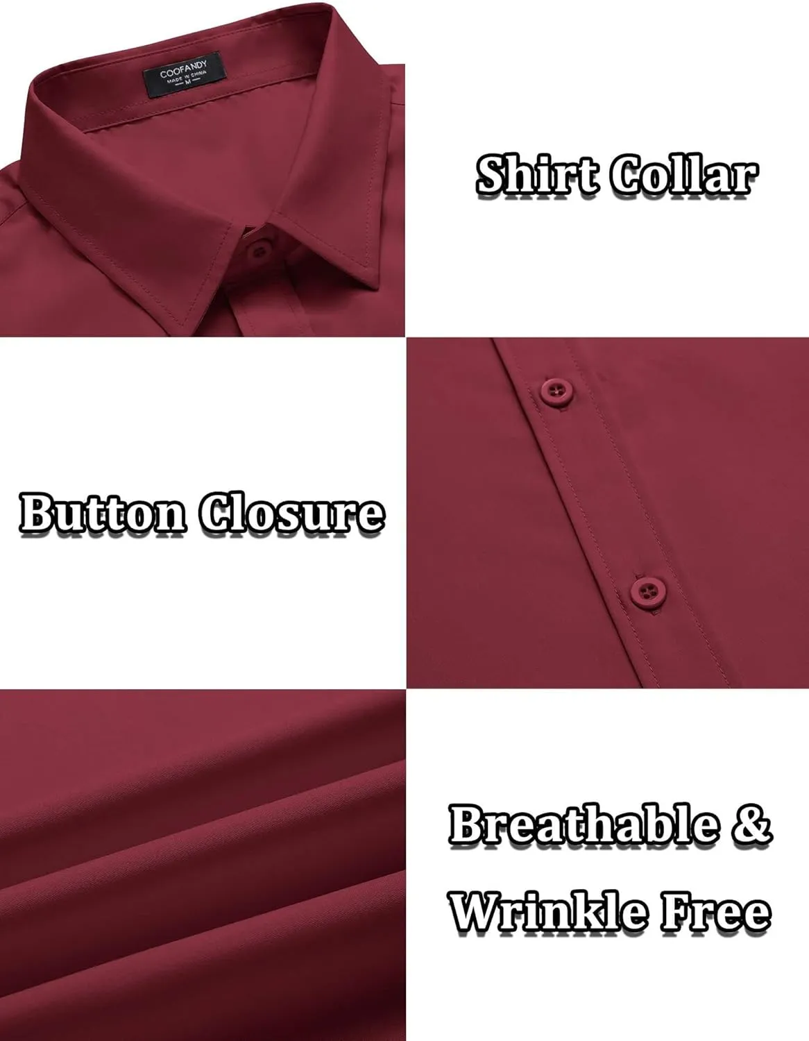 COOFANDY Men's Casual Dress Shirts Short Sleeve Wrinkle Free Casual Button Down Shirts