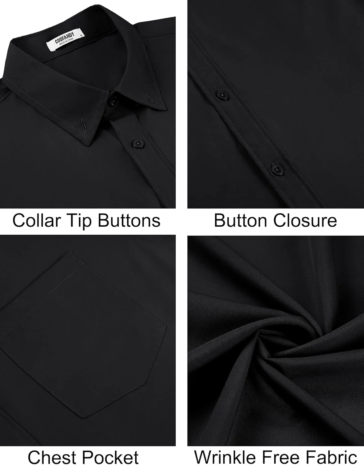 COOFANDY Men's Short Sleeve Button Down Shirts Casual Summer Untucked Wrinkle Free Dress Shirts with Pocket