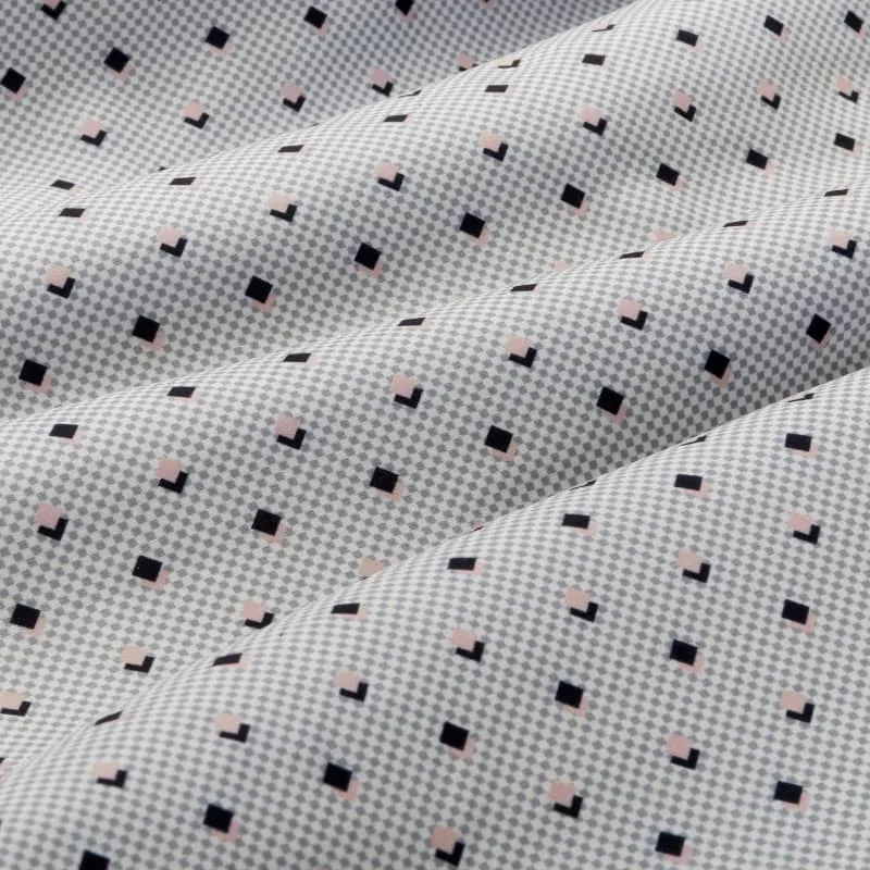 Diamond Print Classic Fit Shirt-Pink/Grey