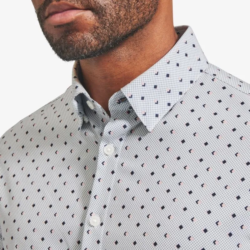 Diamond Print Classic Fit Shirt-Pink/Grey