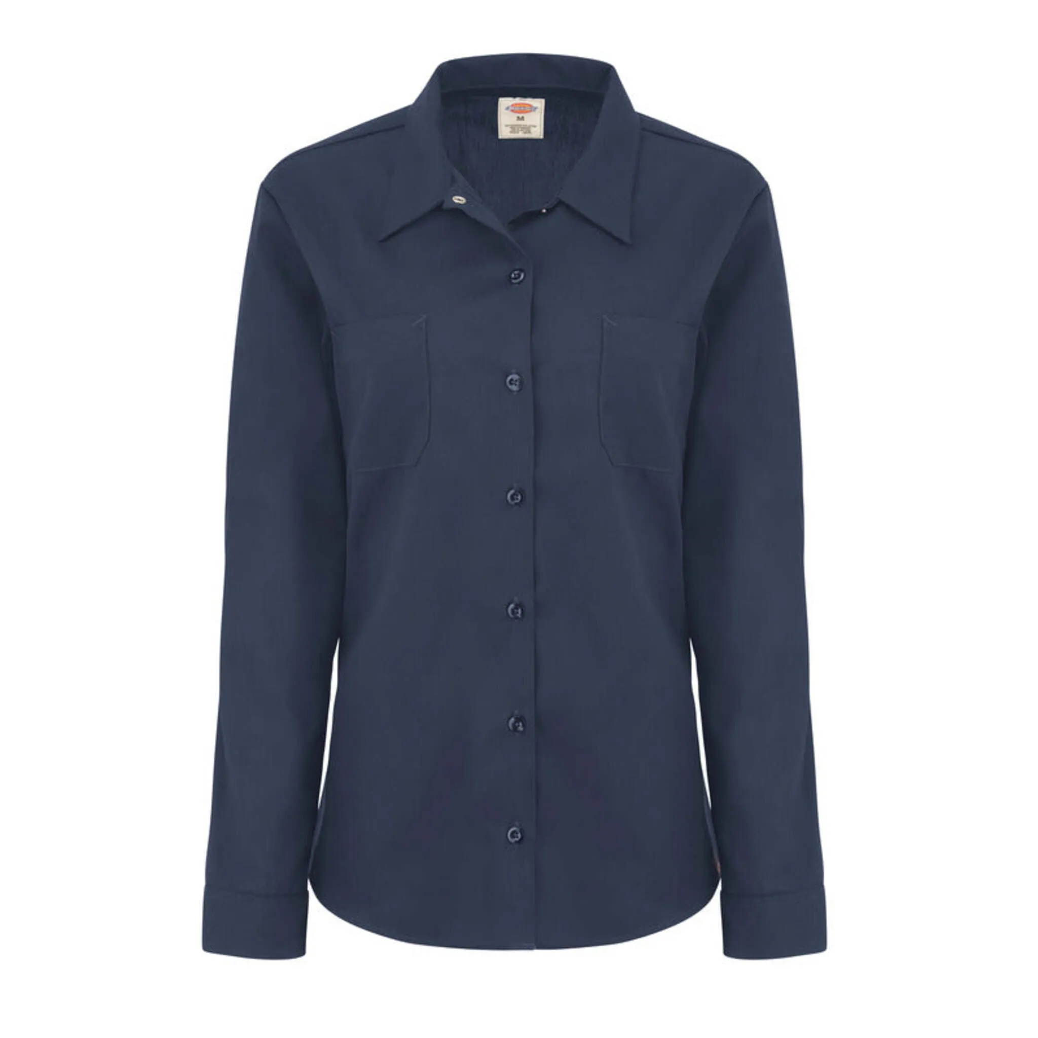 Dickies Women's L535 Long-Sleeve Industrial Work Shirt - Durable Poplin, Wrinkle Resistant, Button-Up, Functional Pockets, Tailored Fit | Sizes S-XL