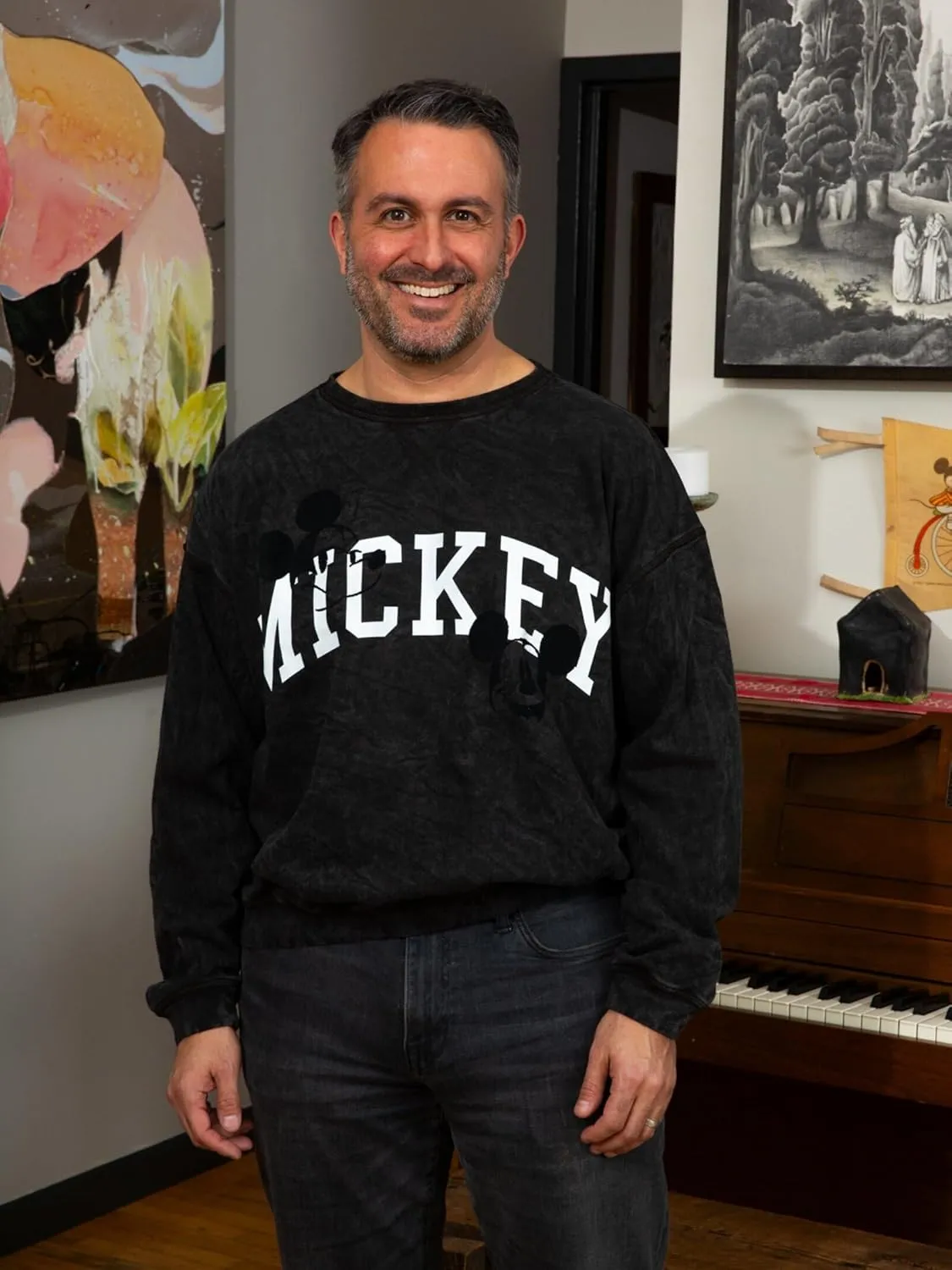 Disney Minnie Mouse Mickey Mouse French Terry Oversized Matching Family Sweatshirt Toddler to Adult Sizes (2T - 2XL)