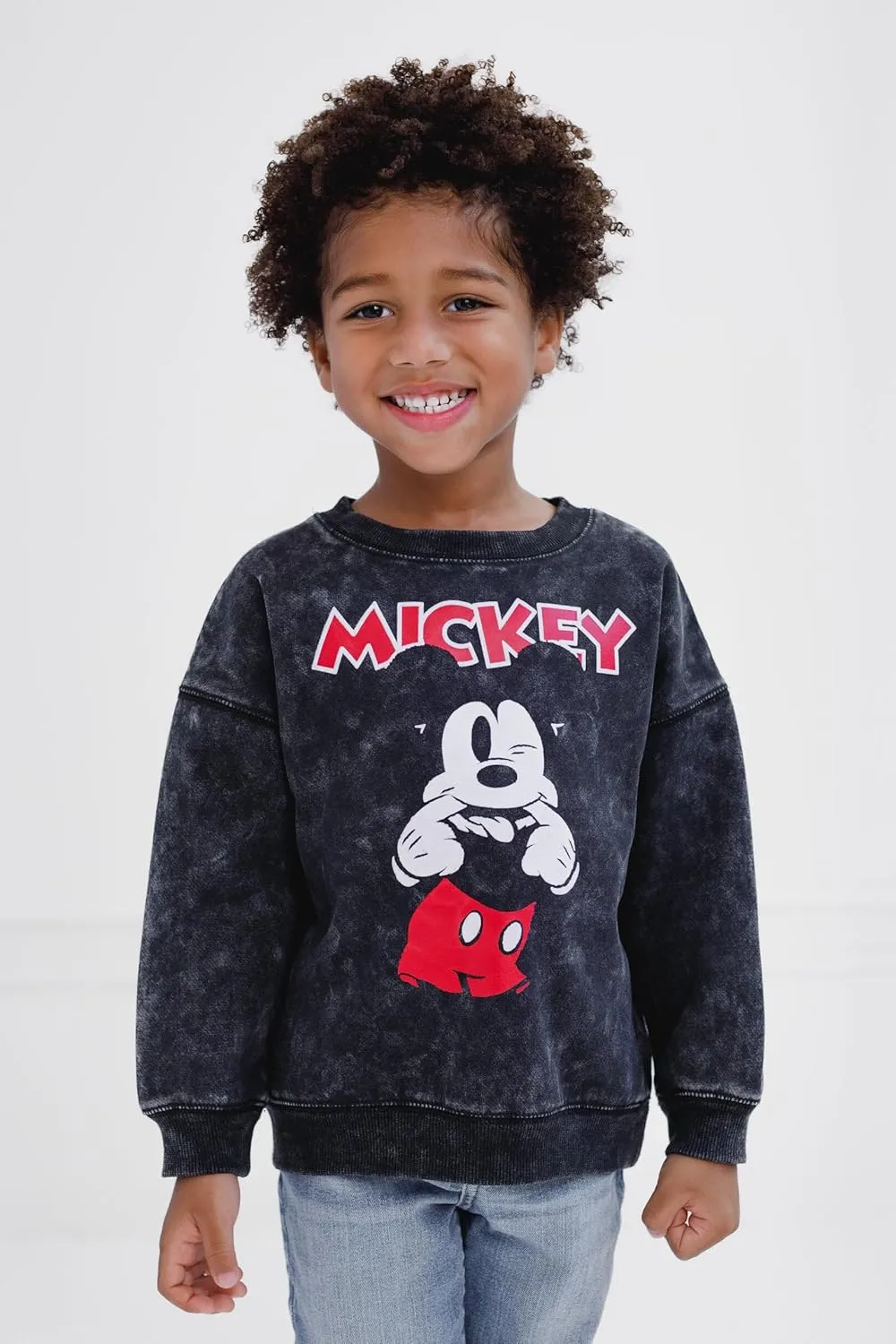 Disney Minnie Mouse Mickey Mouse French Terry Oversized Matching Family Sweatshirt Toddler to Adult Sizes (2T - 2XL)