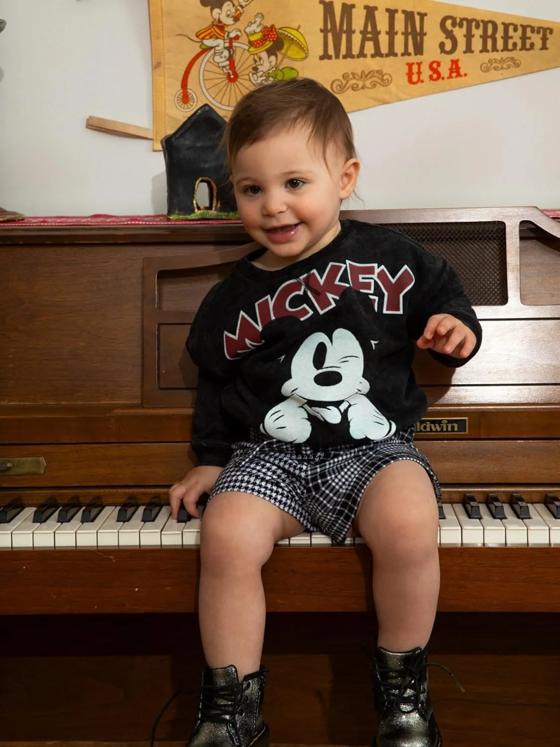 Disney Minnie Mouse Mickey Mouse French Terry Oversized Matching Family Sweatshirt Toddler to Adult Sizes (2T - 2XL)