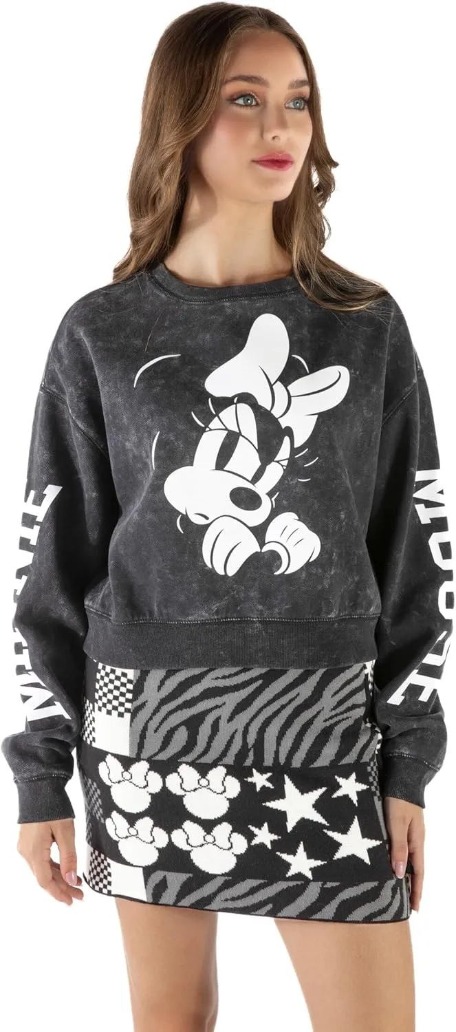 Disney Minnie Mouse Mickey Mouse French Terry Oversized Matching Family Sweatshirt Toddler to Adult Sizes (2T - 2XL)