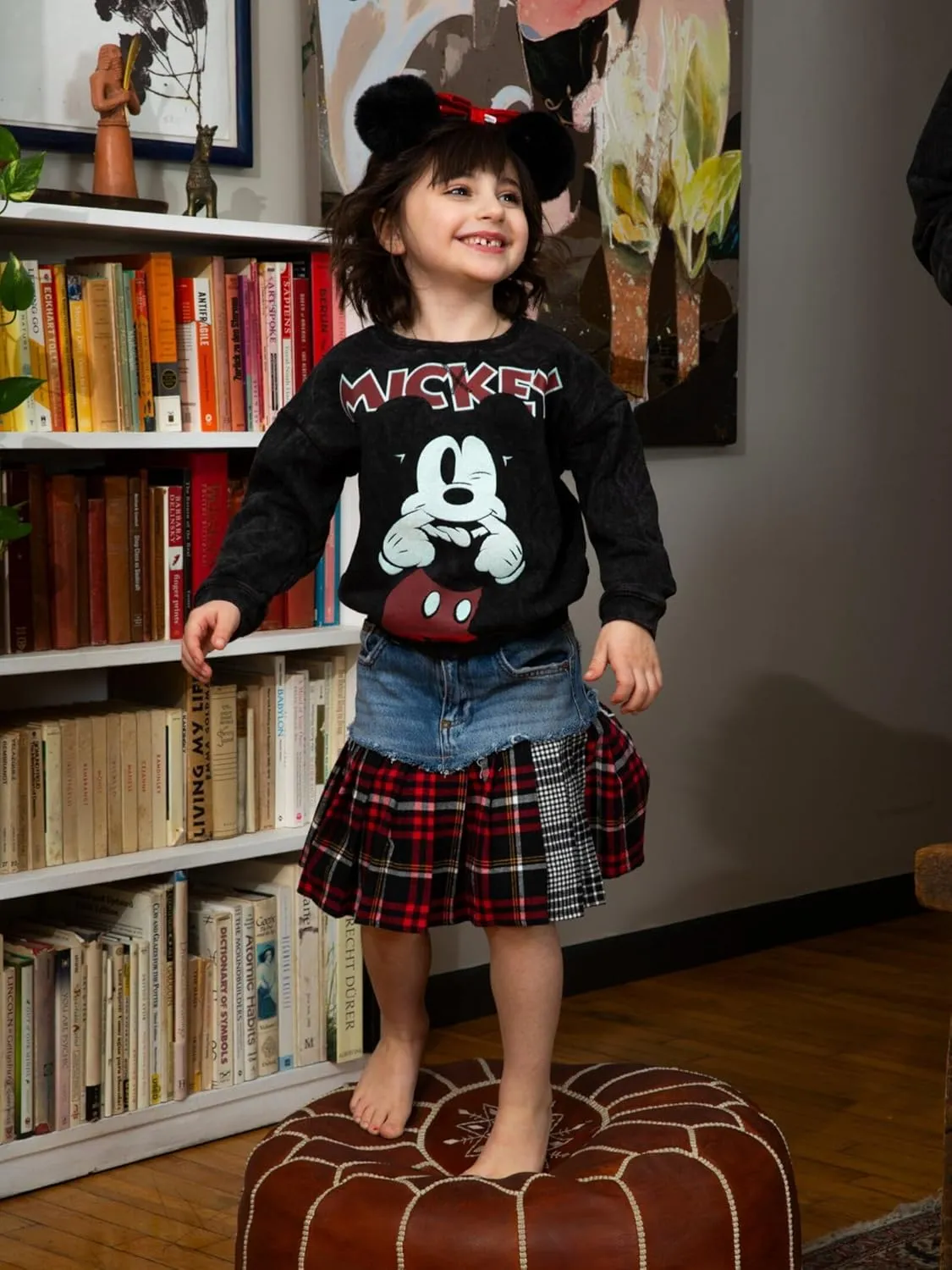Disney Minnie Mouse Mickey Mouse French Terry Oversized Matching Family Sweatshirt Toddler to Adult Sizes (2T - 2XL)