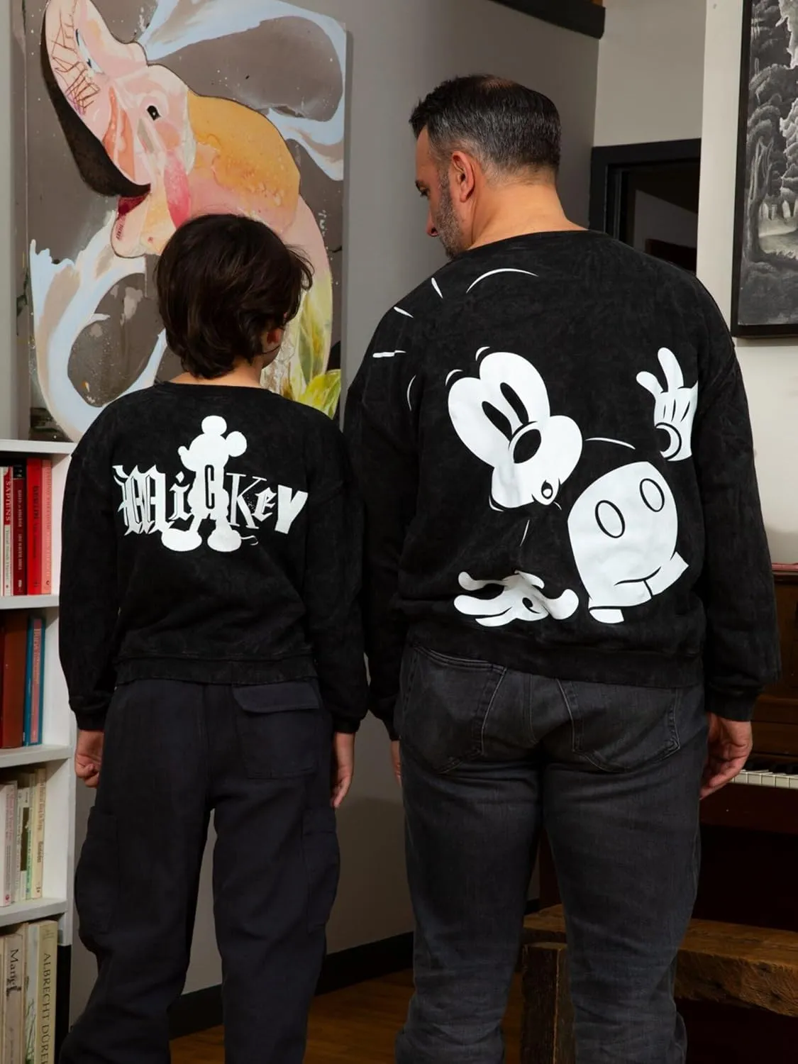 Disney Minnie Mouse Mickey Mouse French Terry Oversized Matching Family Sweatshirt Toddler to Adult Sizes (2T - 2XL)
